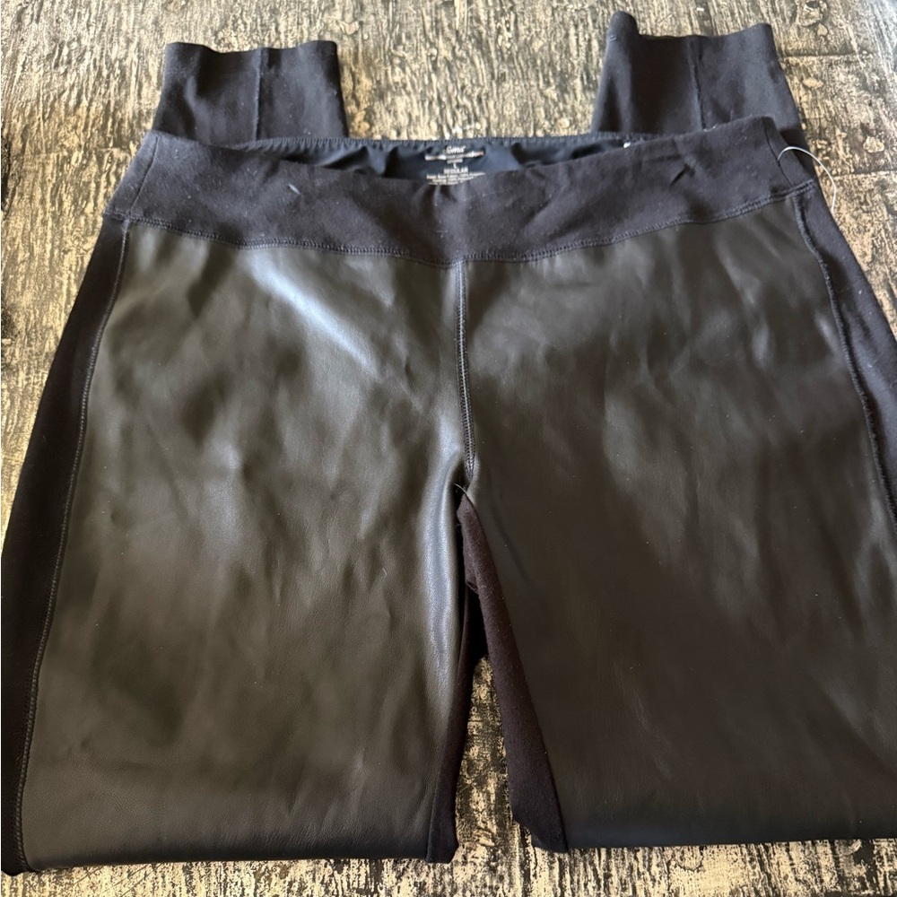 Soma Black Leggings faux leather on front